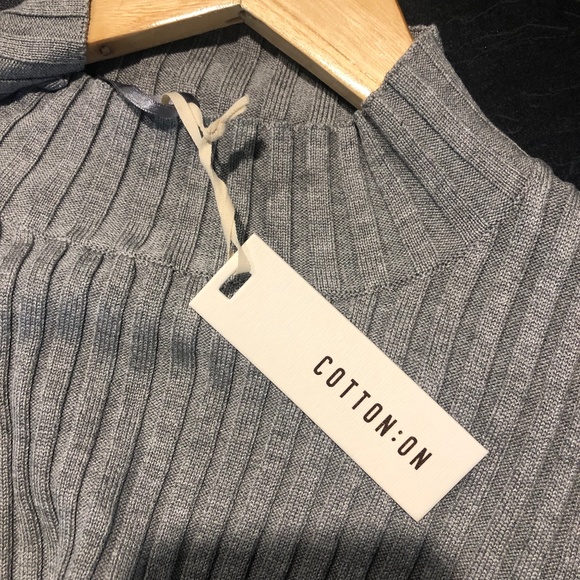Cotton On Sz L Grey Scarlett Rib Jumper Pullover - Picture 4 of 7